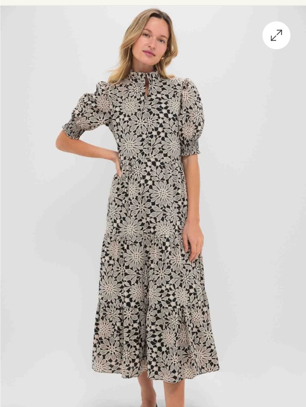 Black & Tan Printed Floral Bennett Maxi Dress